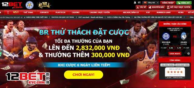 Sử dụng link đăng nhập 12Bet chính thức để truy cập vào trang chủ